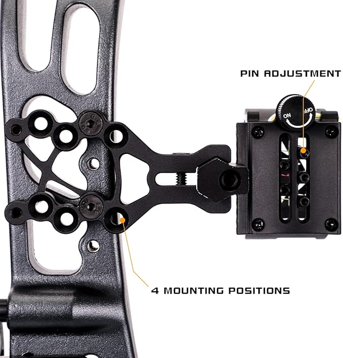 LWANO 5 Pin Bow Sight with Rheostat Light and Reversible Mount Design-StrideForce Fitness