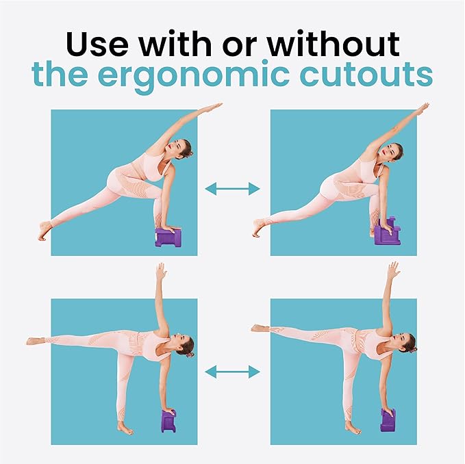 Ergo Yoga Blocks, Relieve Wrist Pain, Improve Comfort and Grip, Contoured Design, Pilates Exercise Balance & Stretching-StrideForce Fitness