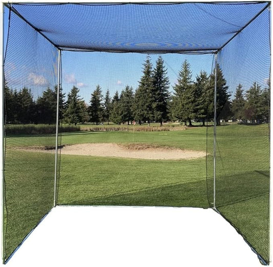 LFS 10x10x10 ft Golf Practice Cage Net – Durable Knotless Nylon – Frame Not Included-StrideForce Fitness