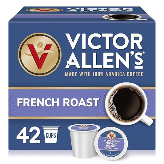 Victor Allen's Coffee French Roast, Dark Roast, 42 Count, Single Serve Coffee Pods for Keurig K-Cup Brewers-StrideForce Fitness