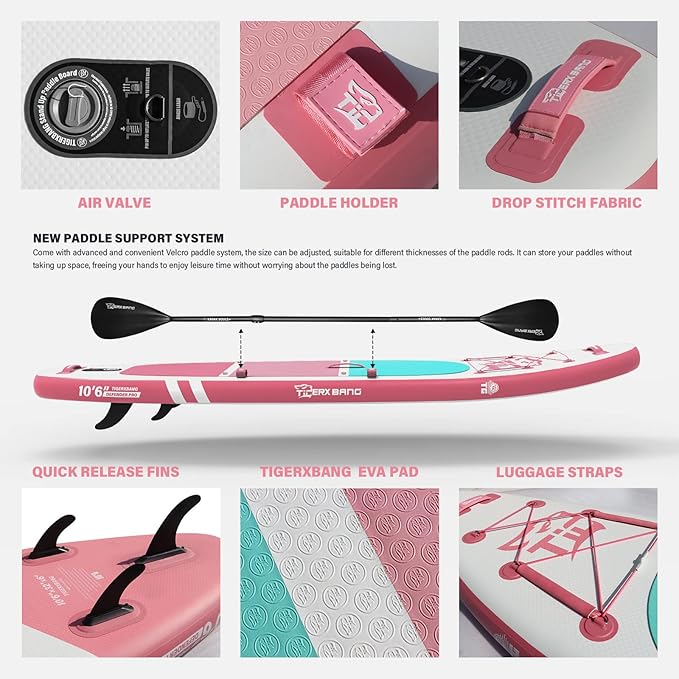 Inflatable Paddle Board with Premium SUP Board Accessories, Allround Paddle Boards for Adults/Kids,Stand Up Paddle Board Defender Collection-StrideForce Fitness