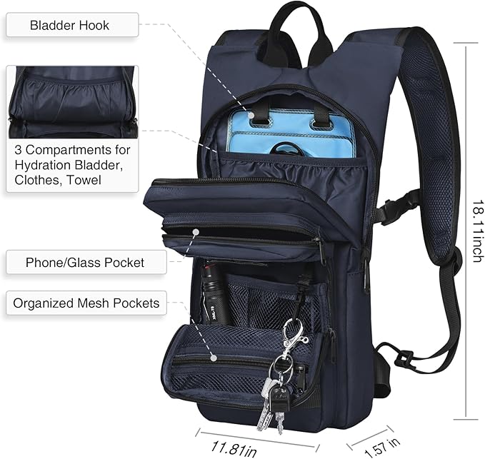 NOOLA Hydration Backpack with 3L TPU Water Bladder, Tactical Molle Water Backpack for Men Women, Hydration Pack for Hiking, Biking, Running and Climbing-StrideForce Fitness