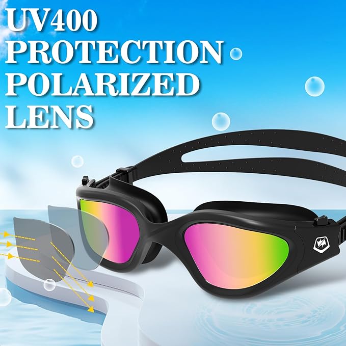 WIN.MAX Polarized Swimming Goggles Swim Pool Goggles Anti Fog Anti UV No Leakage Clear Vision for Men Women Adults Teenagers-StrideForce Fitness