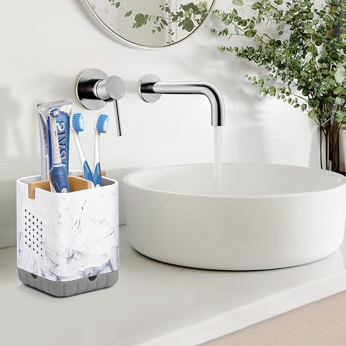 Boperzi Toothbrush Holders, Kids Toothbrush Holder with Drainage, Detachable Anti-Slip Electric Toothbrush Holder, Toothpaste Organizer Storage Caddy for Bathroom Countertop, Shower, Kitchen, Vanity