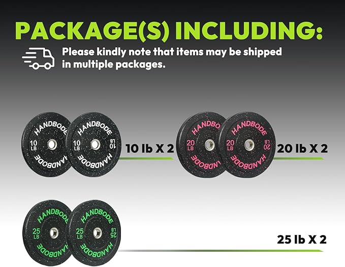 Colored Bumper Weight Plates Olympic Weight Plate Set 2-Inch, 10/15/20/25/35/45/55 lb Barbell Weight Plates Set for Home Gym, Rubber Strength Training Weights Plates for Weight Lifting-StrideForce Fitness