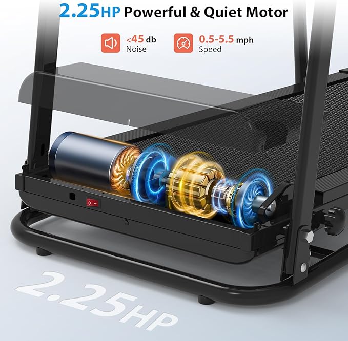 CIIHI Walking Treadmill for Senior - Foldable Senior Treadmill with 300 lbs Capacity and Long Handrails - Home Recovery Fitness Exercise Machine for Elder with Heart Rate Monitor-StrideForce Fitness