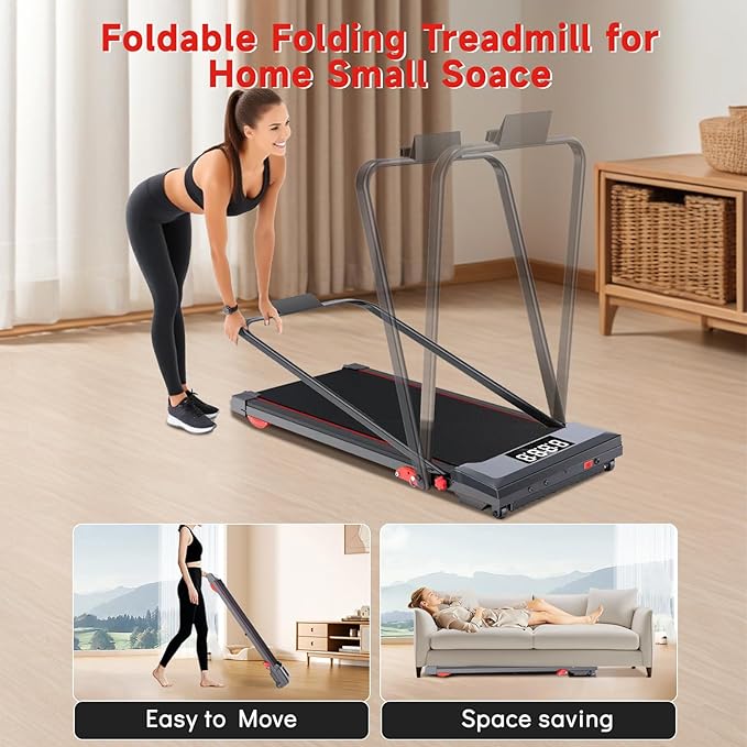 Walking Pad Treadmill with Incline and Handle Bar, 7.5MPH Under Desk Treadmill for Home Office, 360 Lbs Capacity Portable Treadmills with Remote Control, Led Display-StrideForce Fitness