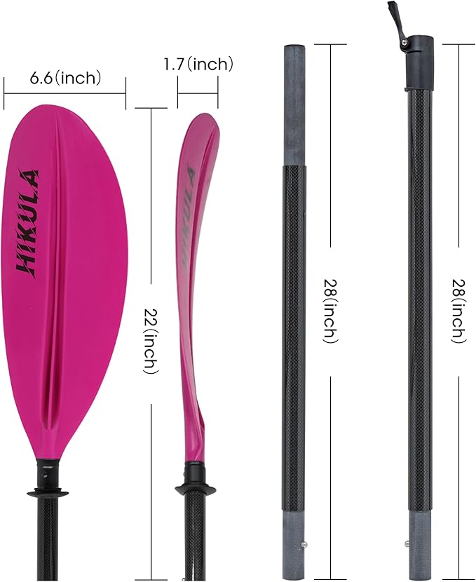 Adjustable Kayak Paddle with Carbon Shaft and PP Blade Available in 220-230/220-240/230-250cm Floating Lightweight Kayak Oars with Original Pattern-StrideForce Fitness
