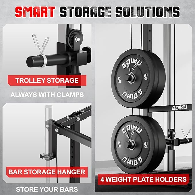 R1-V4 Power Cage Rack, 2000LB Squat Rack with Cable Crossover System, Multi-Function Weight Cage, Home Gym Workout Machine with More Training Attachments-StrideForce Fitness