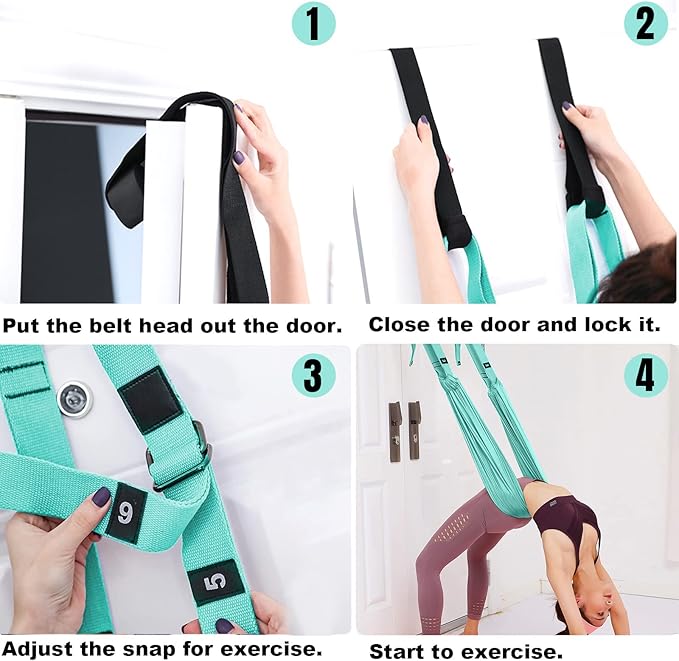 Tchrules Leg Stretcher Strap, Backbend Training Belt with Door Anchor, Flexibility Trainer Stretching Equipment Assist Stretch Strap for Fitness Gymnastics Dance Aerial Yoga Ballet-StrideForce Fitness