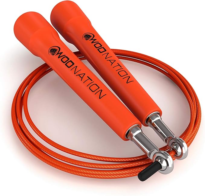 WOD Nation Adjustable Speed Jump Rope For Men, Women & Children - Blazing Fast Fitness Skipping Rope Perfect for Boxing, MMA, Endurance-StrideForce Fitness