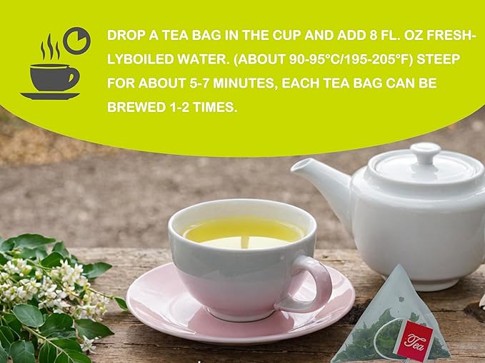 Samcci - Moringa Tea - 50 Tea Bags - Pure Moringa Leaves, Herbal Tea for Supporting Digestion & Immune System - Non-GMO - Vegan - Caffeine-Free - Natural Herbal-StrideForce Fitness