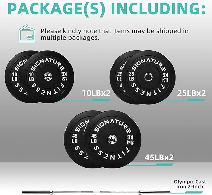 Olympic Bumper Plates Set, 2" Weight Plates for Strength Training & Weightlifting, Paris or Set or Set with Barbell, Multiple Options-StrideForce Fitness