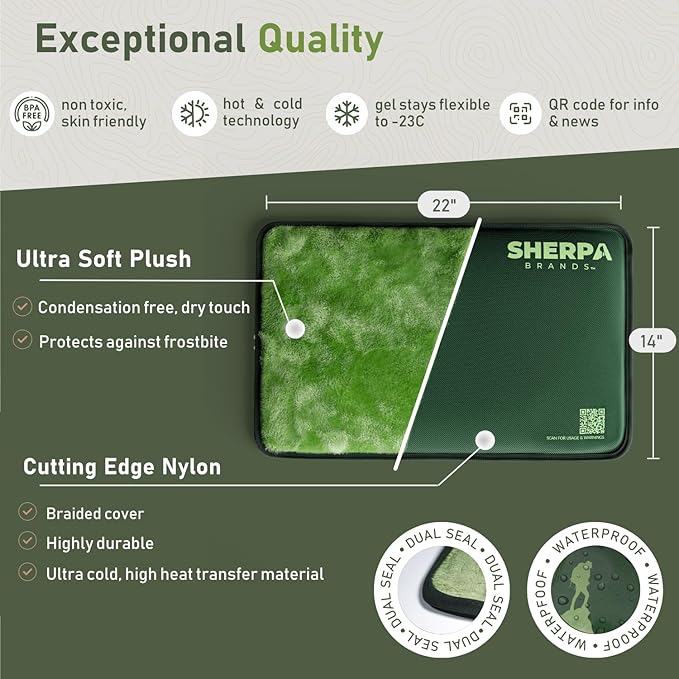 Extra Large Gel Ice Packs for Injuries Reusable - Flexible Gel Ice Packs Reusable, Hip, Shoulder, Back Pain Relief - 14" x 22" - Green-StrideForce Fitness