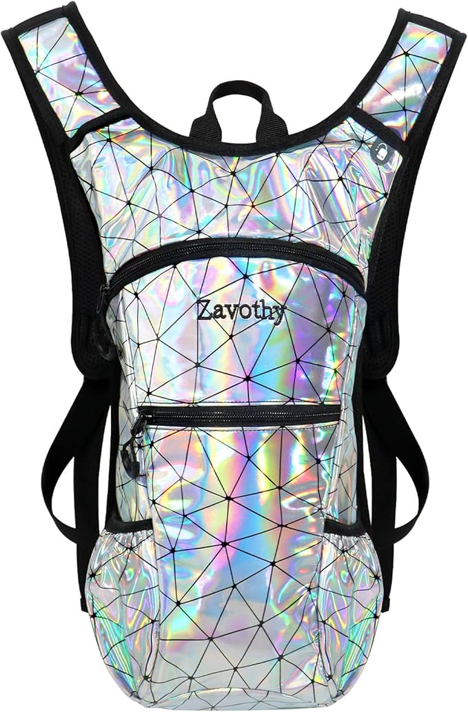 Reflective Hydration Backpack, Hydration Pack - Water Backpack with 2L/3L Hydration Bladder, Essential for Festivals - Rave Hydration Pack for Hiking, Running, Cycling, and Festivals-StrideForce Fitness