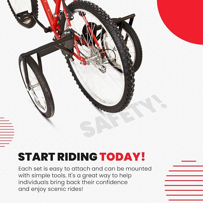 Bike USA Heavy-Duty Adult Training Wheels – Patented Stabilizer Kit for 24"–27" Bicycles, Supports 250+ lbs, Original Full-Size Bike Training Aid, Not for Electric or E-Bikes-StrideForce Fitness