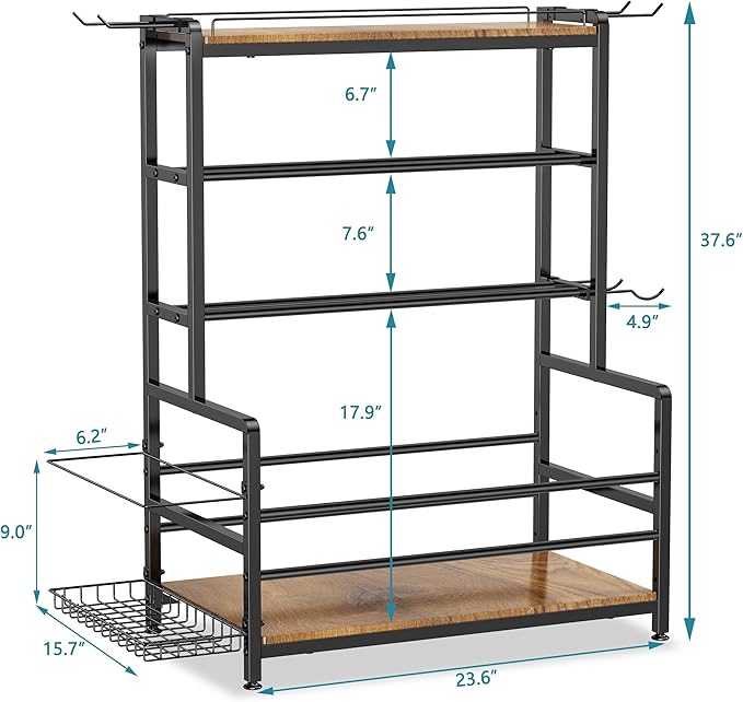 Gym Home Equipment Weight Rack – 3‑Tier Workout Storage Stand for Dumbbells & Kettlebells, Medicine Ball Holder, 460 lb Steel Organizer with Yoga Mat Basket, Hooks, Adjustable Feet, 24 x 16 in-StrideForce Fitness