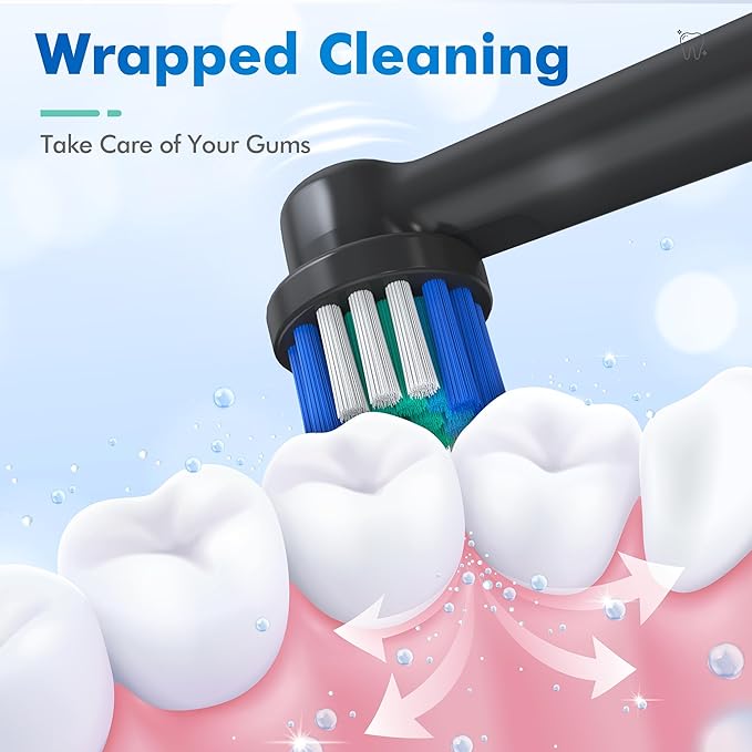 Replacement Toothbrush Heads Compatible with Oral-B Braun, Pack of 20 Professional Electric Toothbrush Heads for Oral-b 7000, Clean, Oral B Pro 1000, 9600, 500, 3000, 8000 (Black)