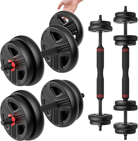 Adjustable Dumbbells, 20/30/40/55/60/70/80/90lbs Free Weight Set with Connector, 2 or 3 in 1 Dumbbells Used as Barbell, Kettlebells, Fitness Exercises for Home Gym Suitable for Men/Women-StrideForce Fitness