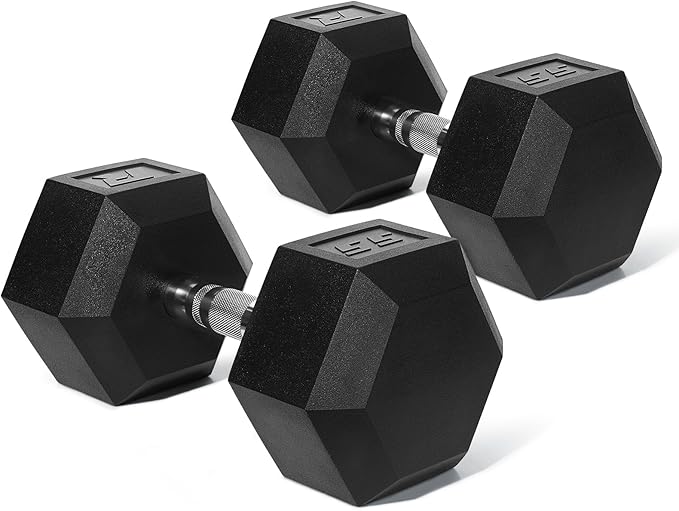 RitFit 5-650 LBS PVC Encased Hex Dumbbell Sets with Optional Rack for Home Gym, Hand weight with Chrome Handle for Strength Training, Workouts-StrideForce Fitness