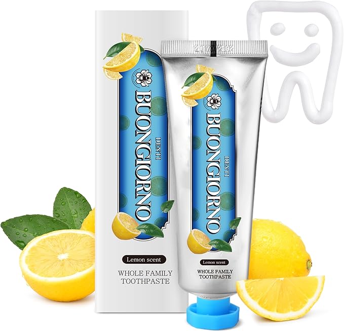 Plaque Care Toothpaste (Lemon Mint) – Deep Clean for Tartar Control & Heavy Plaque, Natural Whitening(Baking Soda), Cavity Protection, Paraben & SLS Free (3.52fl oz / 100g)