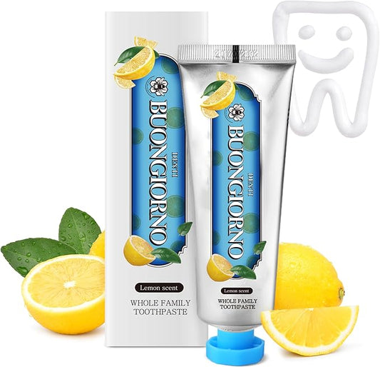 Plaque Care Toothpaste (Lemon Mint) – Deep Clean for Tartar Control & Heavy Plaque, Natural Whitening(Baking Soda), Cavity Protection, Paraben & SLS Free (3.52fl oz / 100g)