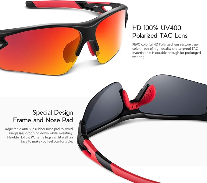 BEACOOL Polarized Sports Sunglasses for Men Women Youth Baseball Fishing Cycling Running Golf Motorcycle Tac Glasses UV400-StrideForce Fitness