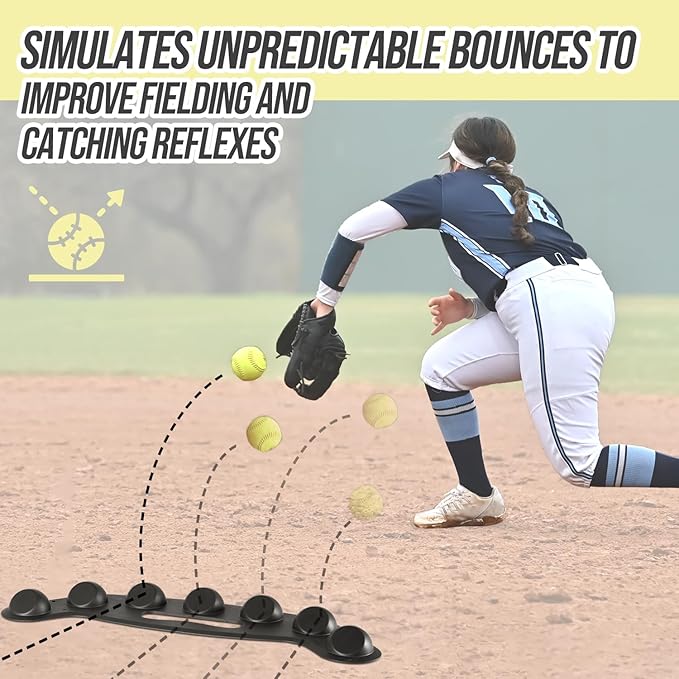Baseball Softball Training Equipment,Easy to Use Baseball Fielding Trainer for Improving Fielding, Catching and Defensive Skill, Baseball Fielder Mat for Fielder,Catcher with Ground Stake-StrideForce Fitness