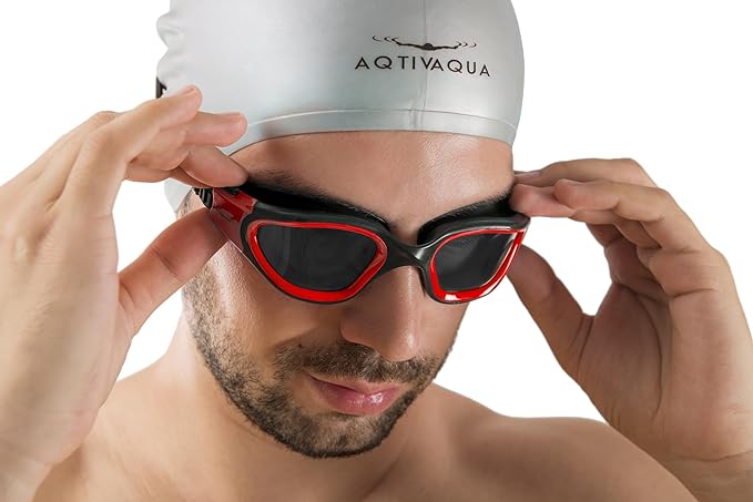 AqtivAqua Swimming Goggles, DX Wide View Swim Goggles for Adult Men Women, Anti Fog No Leaking-StrideForce Fitness