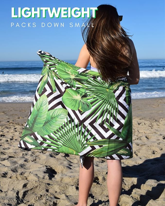 ECCOSOPHY Microfiber Beach Towel - Sand Free Towels are Quick Dry, Light Weight, Super Absorbent - Perfect Pool, Travel, Cruise, Camping Essentials - Oversized Extra Large for Adults 71x35 in-StrideForce Fitness