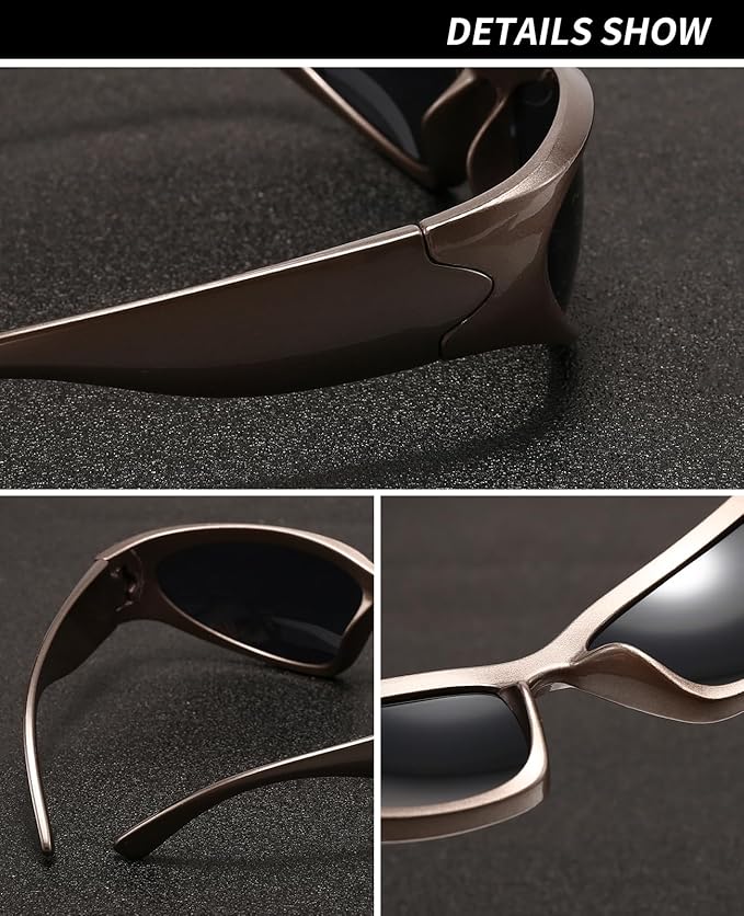 SOAR&EAGLE Y2K 3Pack Polarized sunglasses Wrap Around Men's Women's sunglasses Fashion Sport Shades Sun Glasses-StrideForce Fitness