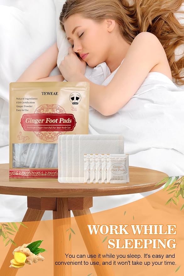 Foot Pads - 60Pads Pure Natural Ginger Powde Bamboo Vinegar Pads, Goodnight Foot Pads for Travel or Home Use-StrideForce Fitness