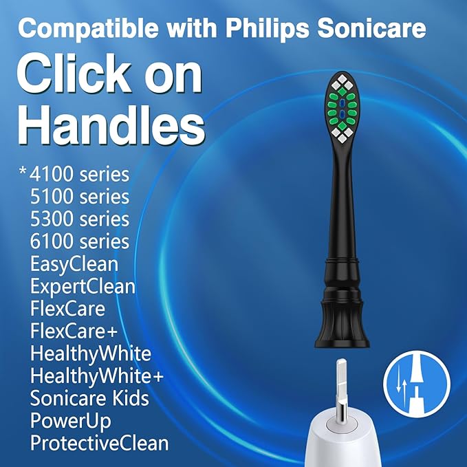 Lanveda Replacement Toothbrush Heads Compatible with Philips Sonicare Replacement Heads, Replacement Brush Head Compatible with Phillips Sonicare 4100 5100 5300 6100 Electric Toothbrush, 12 Pack