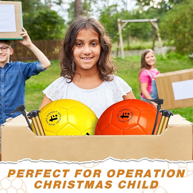 Deflated Soccer Balls with Pump Bulk Outdoor and Indoor Training Practice Soccer Ball Machine Stitched for Sports Birthday Gift Party Supplies-StrideForce Fitness