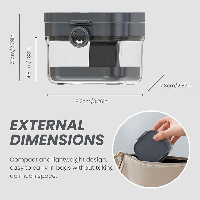 Denture Case Retainer Cleaning Case with Retainer Removal Tool and Brush, No-Leak Denture Bath Box Cup, Complete Clean Care for Clear Braces, Mouth Guard, Night Guard & Retainers (Grey)
