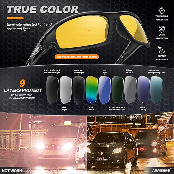 Polarized Sports Sunglasses for Men 100% UV Protection Wrap Around Unbreakable Sun Glasses for Fishing Driving-StrideForce Fitness