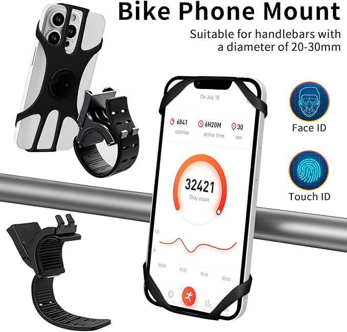 3in1 Running Sports Armband+Wristband+Bicycle Phone Holder,360° Rotation & Detachable Compatible with 4.5-7" Cellphone for iPhone 16/15/Pro/ProMax/14/13/mini/Pro Max/XS/XR-StrideForce Fitness