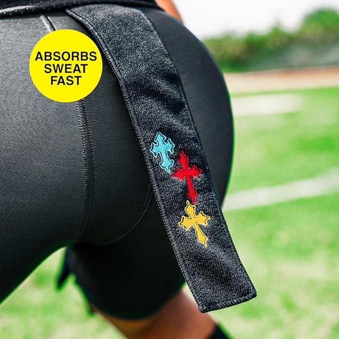 SLEEFS Crosses Chroma Black Thin Football Towel-StrideForce Fitness