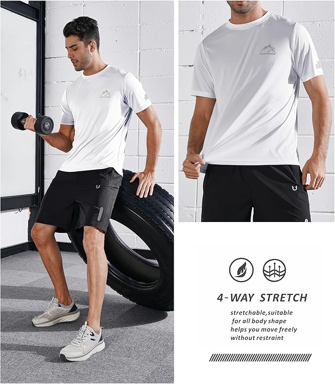 NORTHYARD Men's UPF 50+ Sun Protection Shirts Swim SPF UV Quick Dry Short Sleeve T-Shirts for Athletic Fishing Rash Guard-StrideForce Fitness