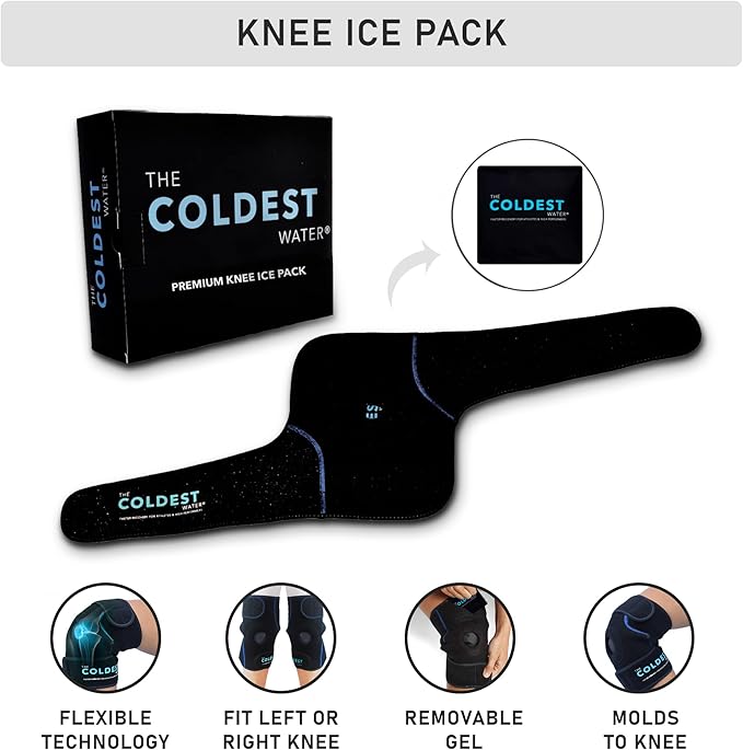 Coldest Knee Ice Pack Wrap, Hot and Cold Therapy - Reusable Compression for Meniscus Tear, Injury Recovery, Sprains, Swelling, Ice Packs After Surgery, Rheumatoid Arthritis, ICY Cold Brace - 2 Pack-StrideForce Fitness