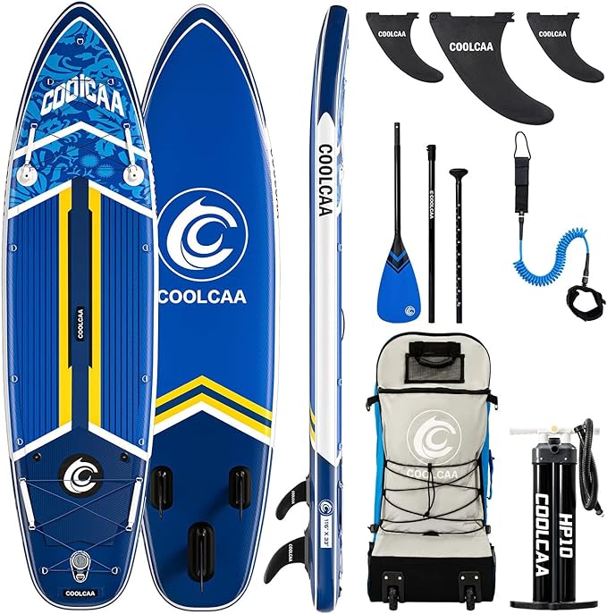 Inflatable Paddle Board, Stand Up Paddleboard with Premium SUP Accessories for Fishing & Yoga, 460lb Capacity, Non-Slip EVA Deck, Blow Up Paddle Boards for Adults & Beginner-StrideForce Fitness