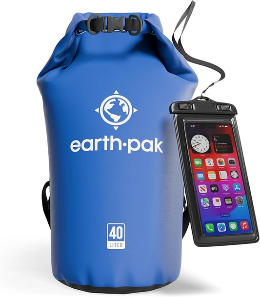 Earth Pak Waterproof Dry Bag - Roll Top Waterproof Backpack Sack Keeps Gear Dry for Kayak with Waterproof Phone Case-StrideForce Fitness