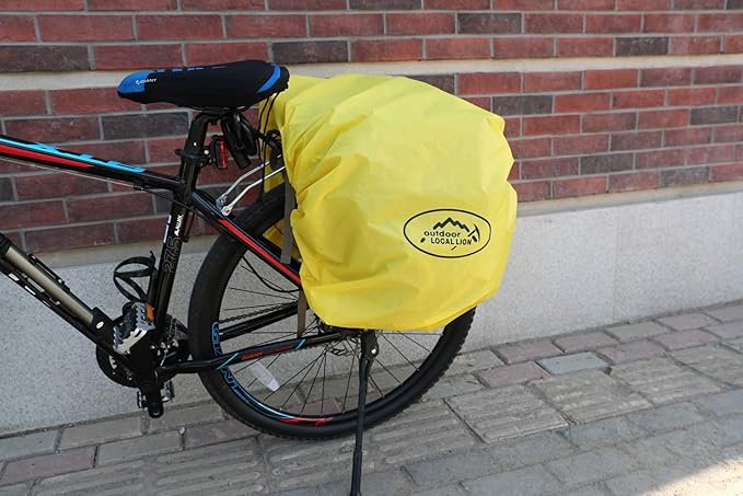 FANWU 50L Bike Panniers Bicycle Commuting Bag Waterproof Saddle Bags with Rain Cover for Bicycle Rear Rack Carrier, Support for Width Less Than 7 inches Bike Rack-StrideForce Fitness