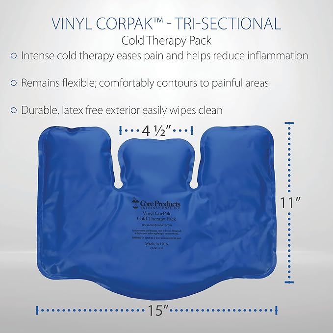Core Products Flexible Vinyl Intense Cold Pack for Neck, Shoulders & Back - 11" X 15"-StrideForce Fitness