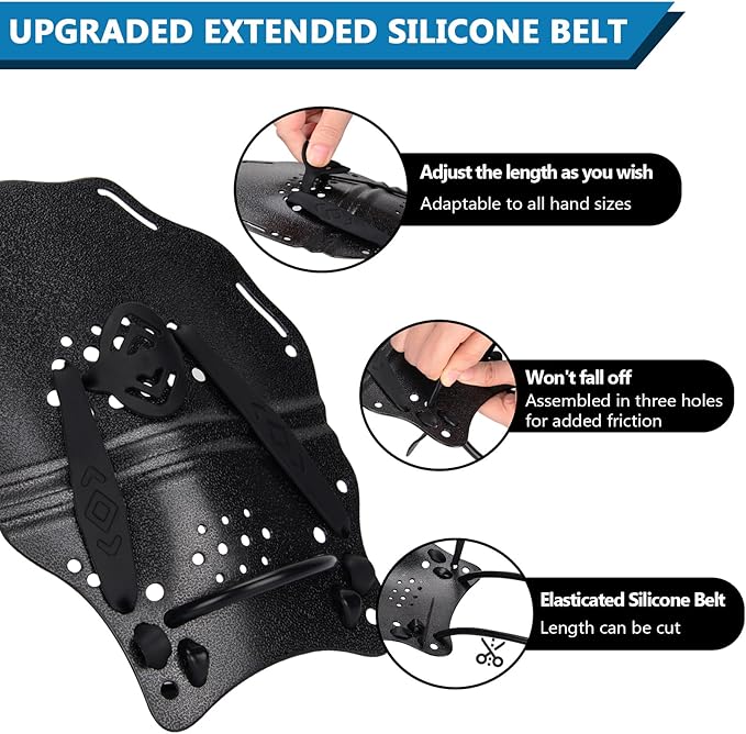 Hikeen Swim Paddle Hand for Adult and Junior, Swim Training Hand Paddles with Adjustable Straps, Swimming Hand Paddles for Training-StrideForce Fitness