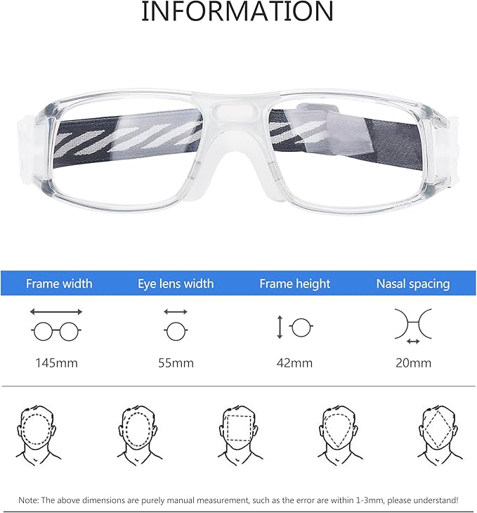 Men Basketball Glasses.Soccer Football Sport Protective Eyewear Safety Goggles,Sports Glasses For Replaceable Lens-StrideForce Fitness