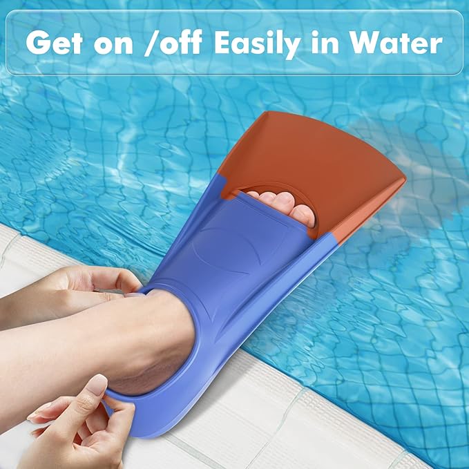 Gintenco Swim Fins, Kids Swim Training Fins for Lap Swimming, Travel Size Flippers with Mesh Bag, Silicone Swimming Fins for Kids Teens Adults Women Men-StrideForce Fitness