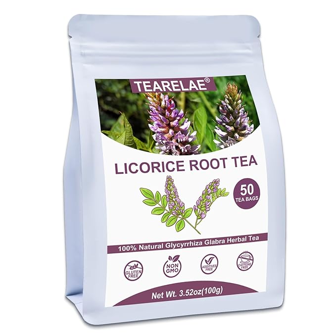 TEARELAE - Licorice Root Tea - 2g x 50 Count - 100% Pure Natural Licorice Root Herbal Tea Bag - Delightfully Sweet Flavor - Promote Respiratory Health - Caffeine-free - Non-GMO-StrideForce Fitness