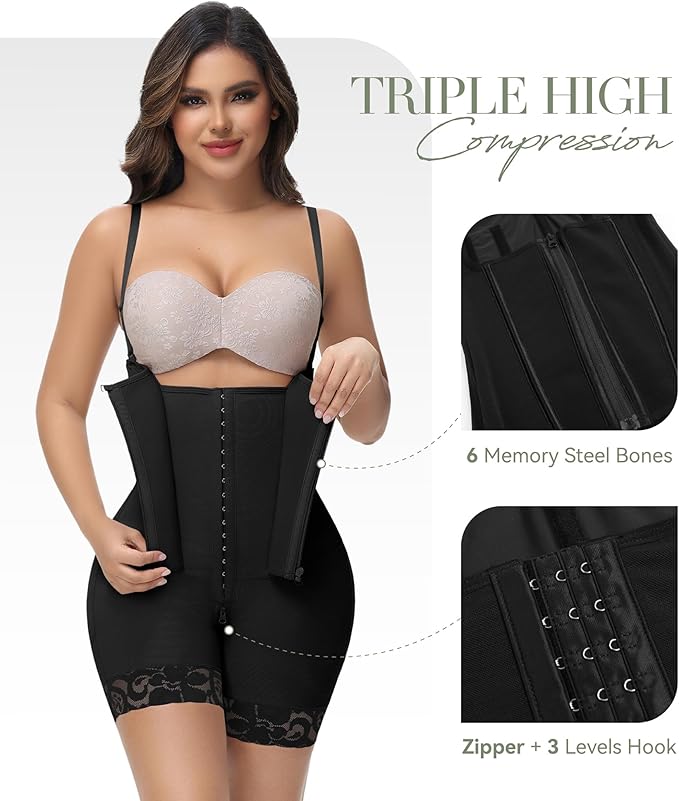 M MYODRESS Fajas Colombianas Moldeadoras Shapewear for Women Tummy Control Body Shaper Post Surgery Compression Garment-StrideForce Fitness