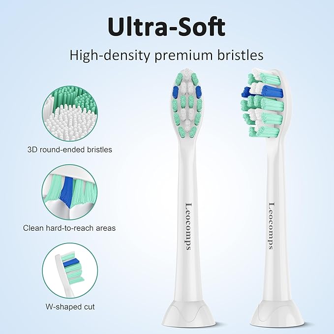 Replacement Toothbrush Heads Compatible with Philips Sonicare Click-on Electric Toothbrush Handles Plaque Control 14 Pack White